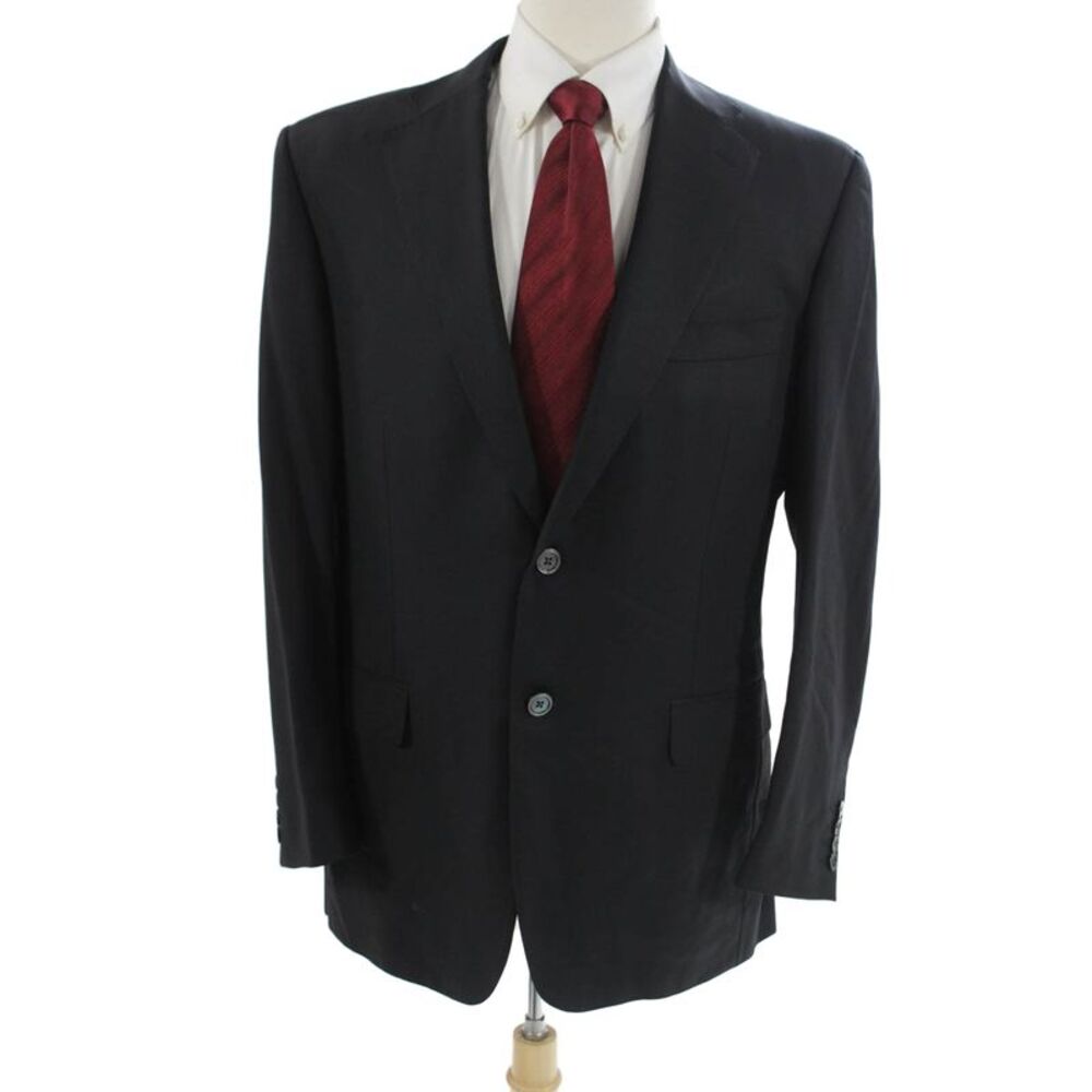 Canali Mens Suit Jacket Black Cupro Size 54